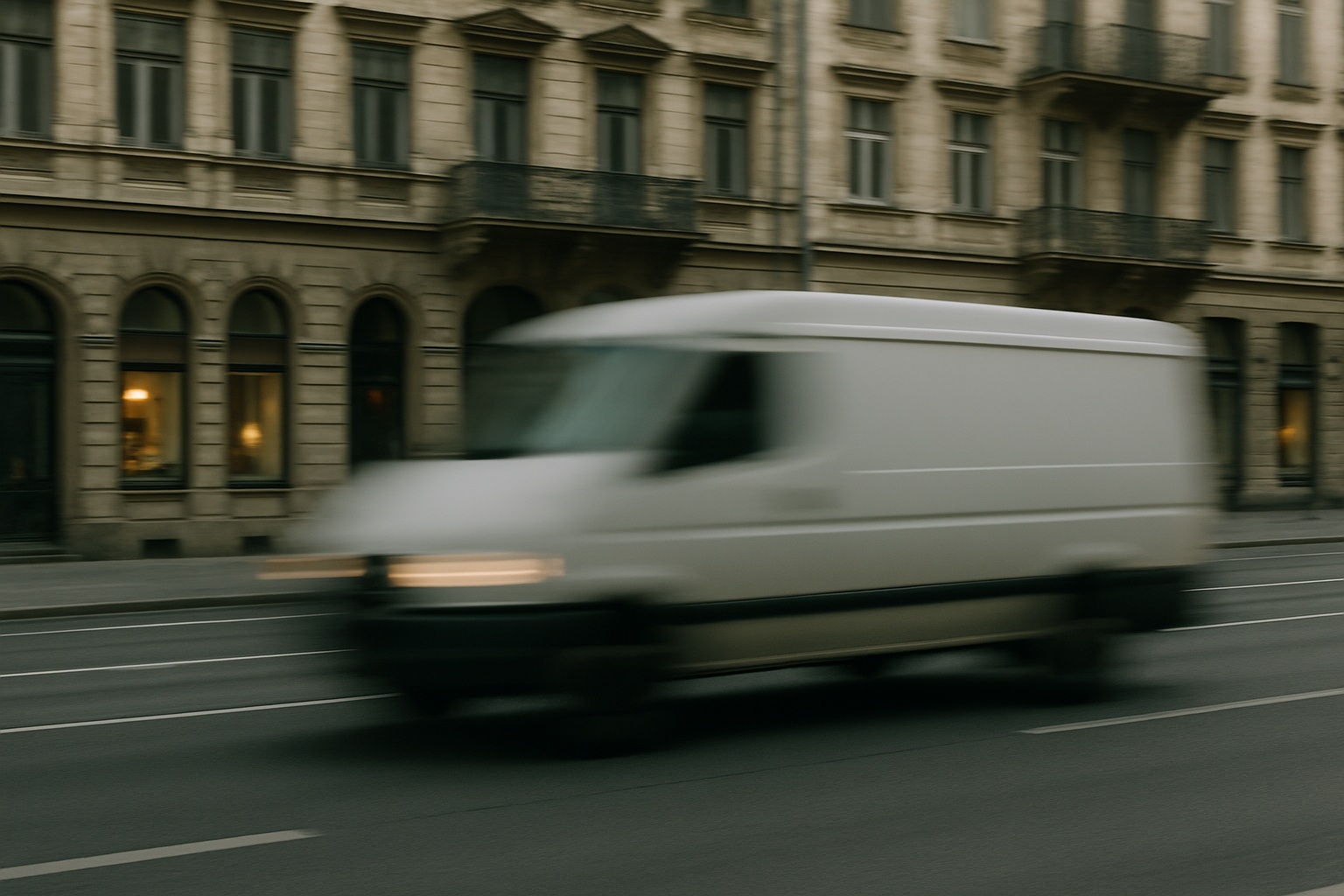 Doručovací vůz v centru města
